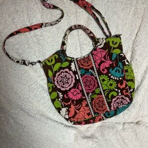 Vera Bradley Pink and‎ Green Floral Crossbody Bag